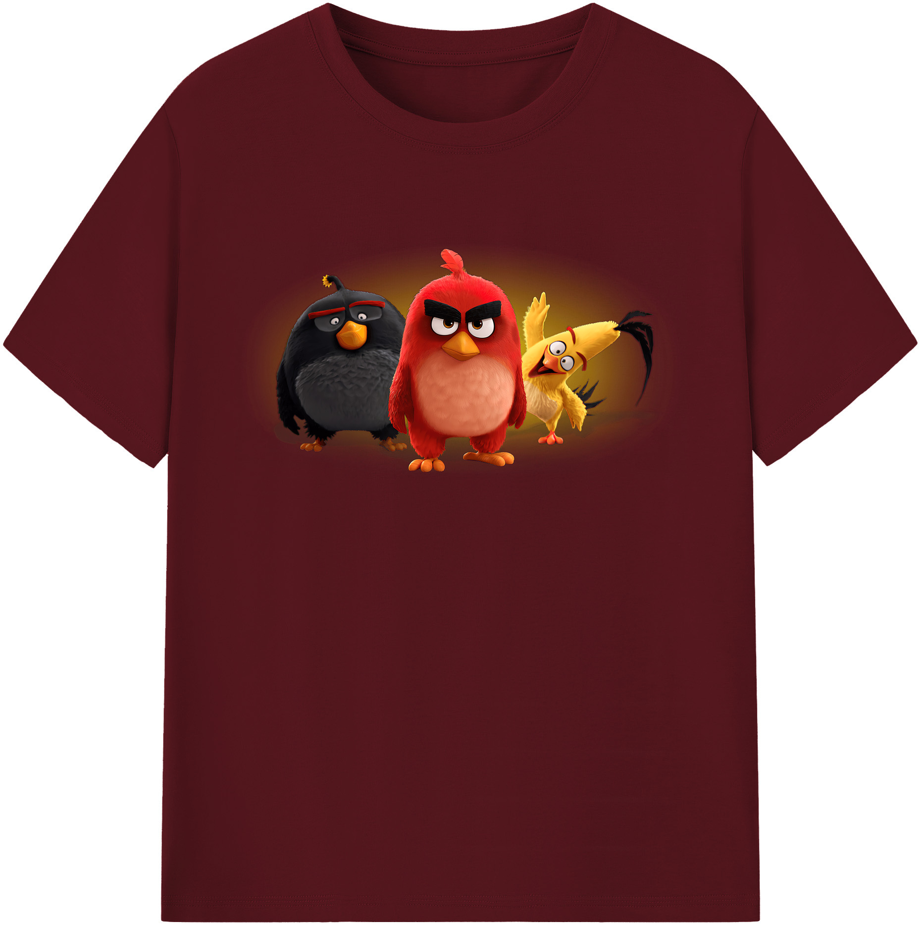 （画像用） Angry Birds アングリーバード 綿100％半袖Tシャツ（フロントプリント）